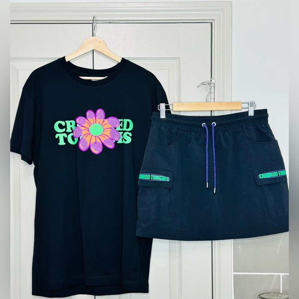 Crooked Tongues oversized t-shirt with flower print